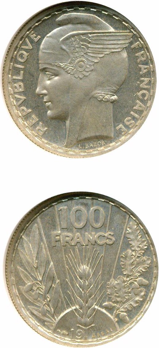 19xx-A     100 Fr Essai, Copper-nickel, MAZ-2531D MS thumbnail 4