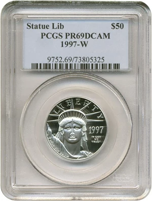 image for: 1997-W $50 Platinum Eagle PCGS Proof 69 DCameo