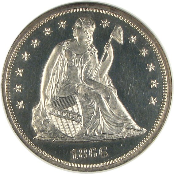 image for: 1866 $1 Motto NGC Proof 64 Cameo