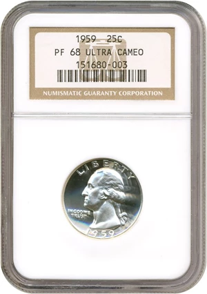 image for: 1959 25c NGC Proof 68 UCameo