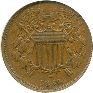 image for: 1864 2c Small Motto NGC AU58