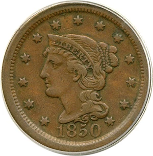 image for: 1850 1c PCGS VF30
