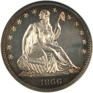 image for: 1866 50c Motto NGC Proof 65
