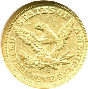 image for: 1859-C $5 NGC AU55