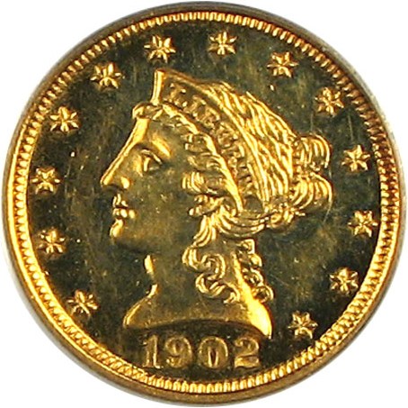 image for: 1902 $2 1/2  PCGS Proof 62