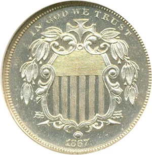 image for: 1867 5c No Rays NGC Proof 64
