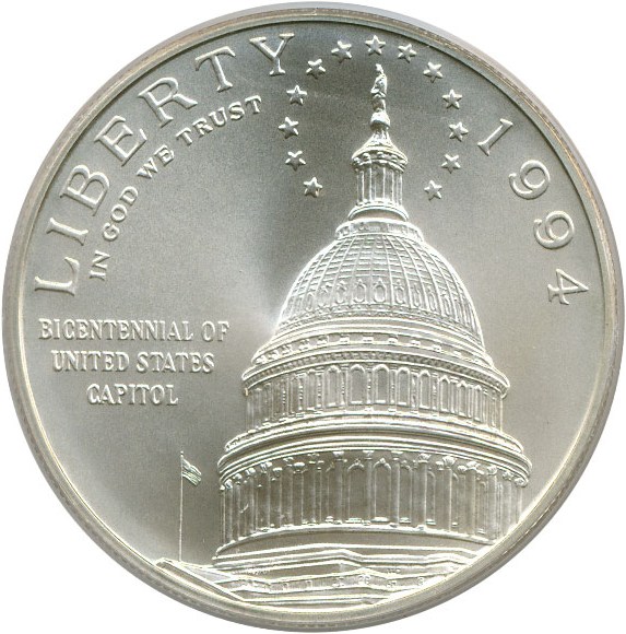 image for: 1994-D $1 Capitol PCGS MS70 