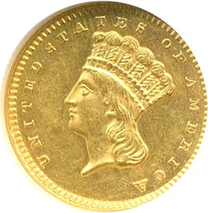 image for: 1861 G$1 NGC MS62