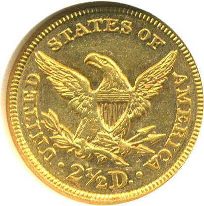 image for: 1858 $2 1/2  NGC AU58 