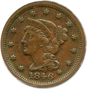 image for: 1846 1c Small Date PCGS XF40 BN