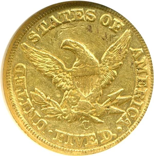 image for: 1848-C $5 NGC AU53