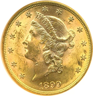image for: 1899 $20 NGC MS62