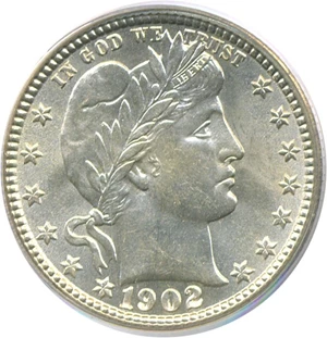 image for: 1902 25c PCGS MS64