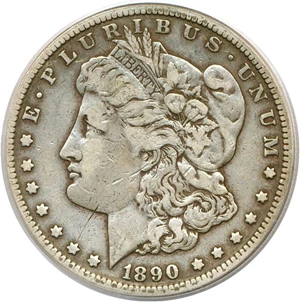 image for: 1890-CC $1 PCGS VF20