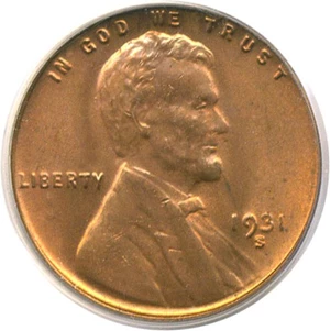 image for: 1931-S 1c PCGS MS65 RD