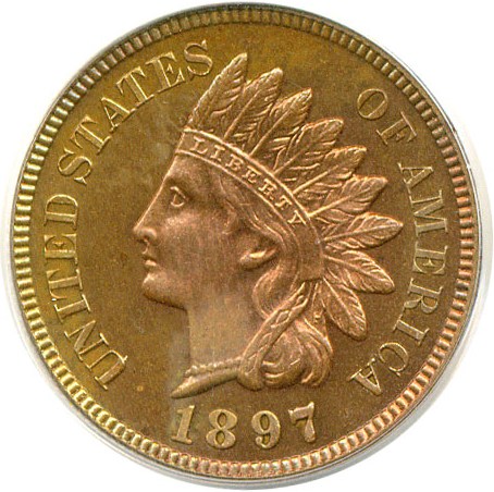 image for: 1897 1c  PCGS Proof 64 RB