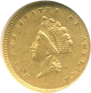 image for: 1854 G$1 Ty.2 NGC AU50