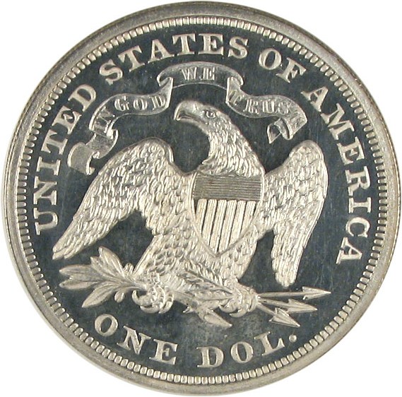 image for: 1868 $1  NGC Proof 64 Cameo