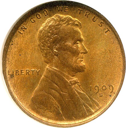 image for: 1909-S 1c Lincoln NGC MS65 RB