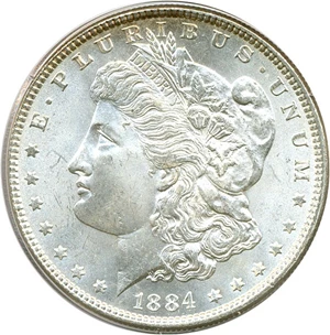 image for: 1884 $1 PCGS MS64