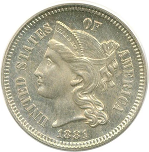 image for: 1881 3cN PCGS Proof 64
