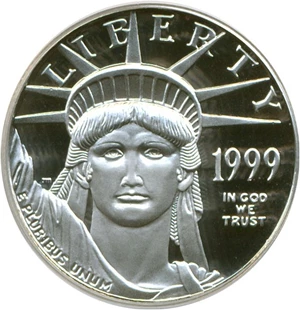 image for: 1999-W $50 Platinum Eagle PCGS Proof 69 DCameo