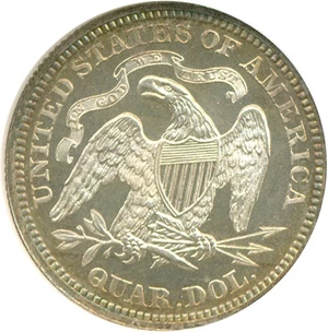 image for: 1867 25c NGC Proof 65 Cameo