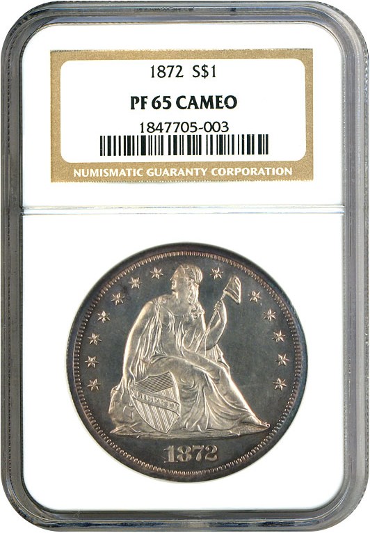 image for: 1872 $1  NGC Proof 65 Cameo