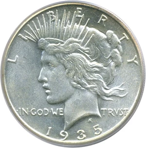 image for: 1935-S $1 PCGS MS64