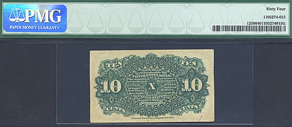 image for: Fractional Currency: Fr.1258  10-Cent Bust of Liberty. PMG Choice CU64  [1105274015]