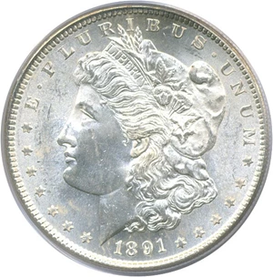image for: 1891-S $1 PCGS MS63