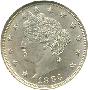 image for: 1883 5c No Cents NGC MS66