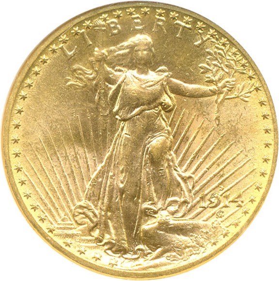 image for: 1914-D $20  NGC MS64 