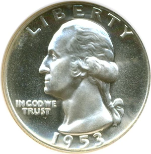 image for: 1953 25c NGC Proof 68 Cameo