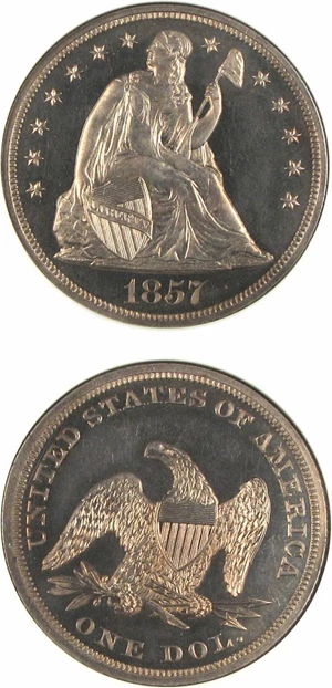 image for: 1857 $1 NGC Proof 64 Cameo