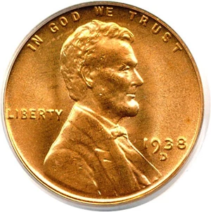 image for: 1938-D 1c PCGS MS67 RD