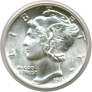 image for: 1943 10c PCGS MS65