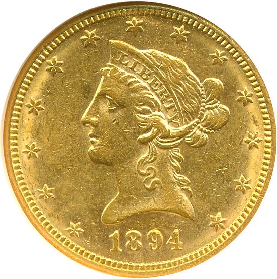 image for: 1894-O $10  NGC AU58 