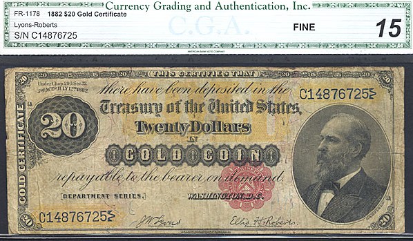 image for: Fr.1178 1882 $20  CGA F15  [C14876725]