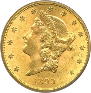 image for: 1899-S $20 PCGS MS63