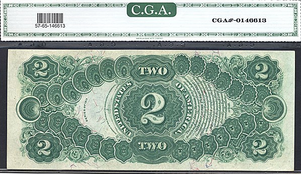 image for: Fr.57 1917 $2 Bracelet Reverse CGA Gem CU65  [A8869244A]