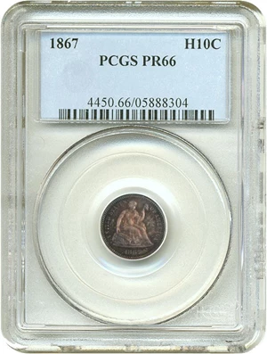 image for: 1867 H10c PCGS Proof 66 *Color*
