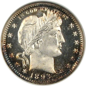 image for: 1893 25c NGC Proof 67 Cameo *Star*