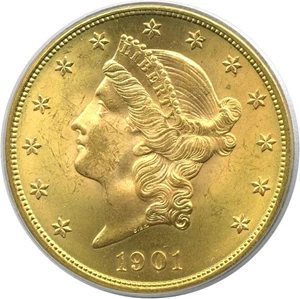 image for: 1901 $20 PCGS MS63