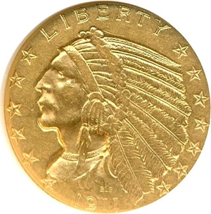 image for: 1911-D $5 NGC AU58