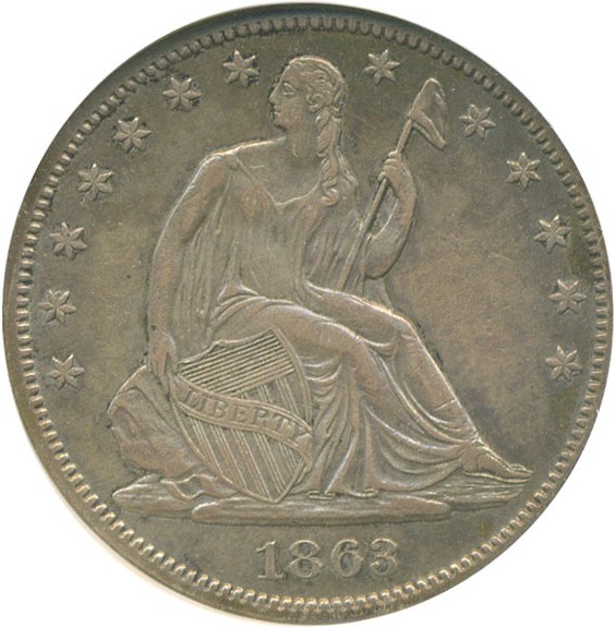 image for: 1863 50c  NGC AU55 