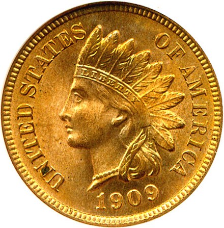 image for: 1909 1c Indian NGC MS65 RD