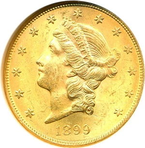 image for: 1899 $20 NGC/CAC MS63