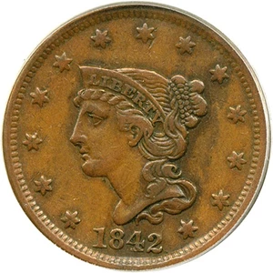 image for: 1842 1c Large Date PCGS XF40