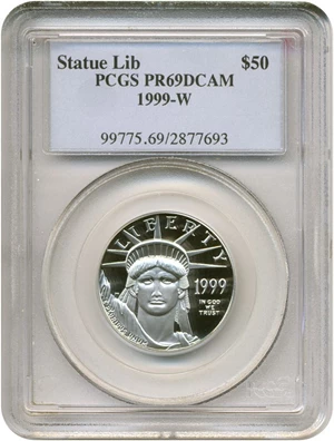 image for: 1999-W $50 Platinum Eagle PCGS Proof 69 DCameo